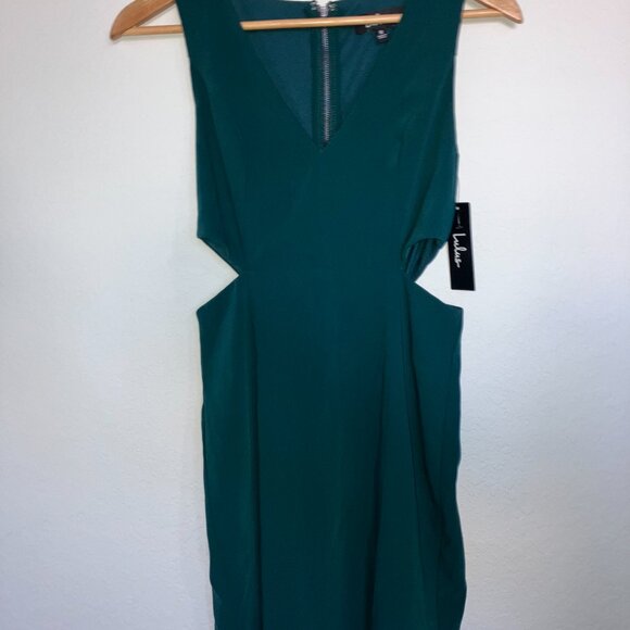 Lulus Teal Cutout Mini Dress • Size Small • Brand New • Waist Cutout, Flatter - Picture 4 of 5